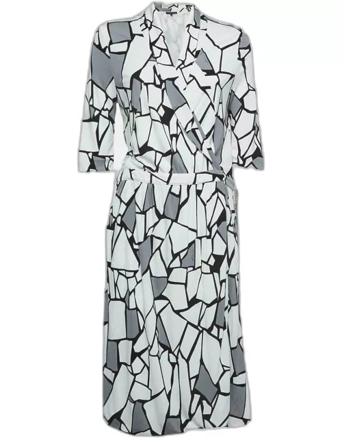 Gucci Monochrome Printed Jersey Midi Wrap Dress