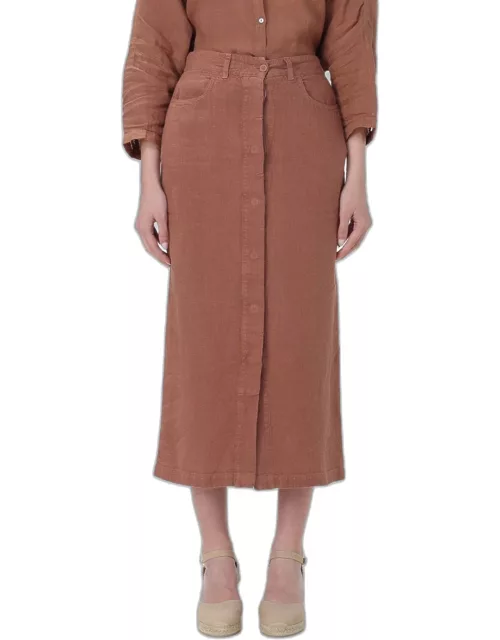 Skirt 120% LINO Woman color Tobacco