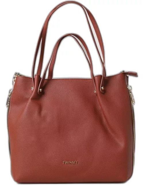 Twinset bag in grained synthetic leather with logo