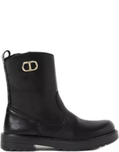 Twinset leather ankle boots with Oval T applied