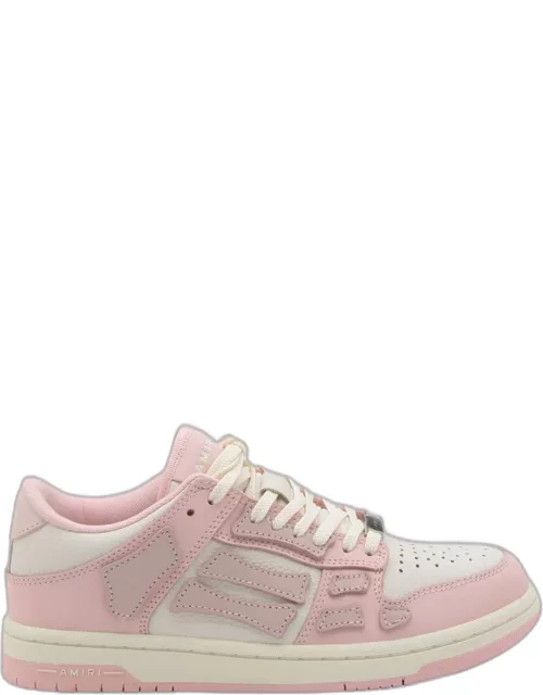 AMIRI Pink And White Leather Chunky Skel Sneaker