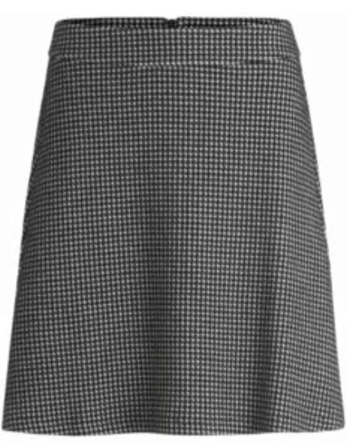 mini skirt with houndstooth jacquard- Patterned Women's Casual Skirt