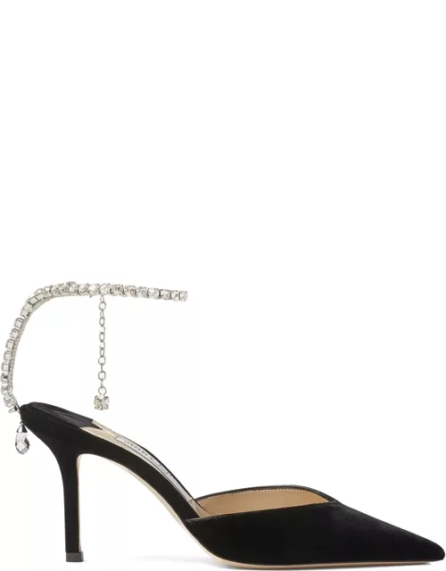 Jimmy Choo Black Patent Leather Pumps With Crystal