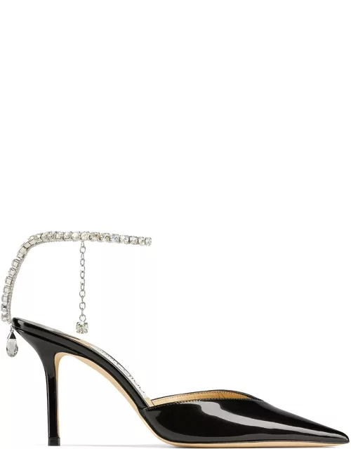 Jimmy Choo Black Patent Leather Pumps With Crystal