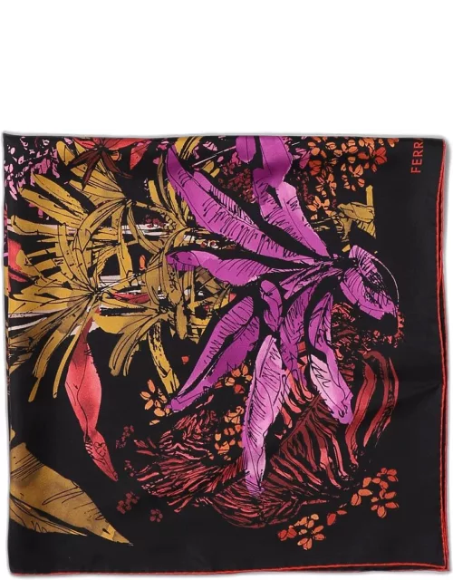 Ferragamo silk scarf with Jungle print
