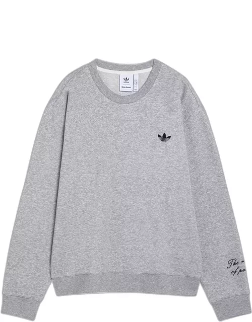 Grey cotton blend crew-neck sweatshirt