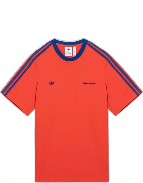 Orange cotton T-shirt with stripe