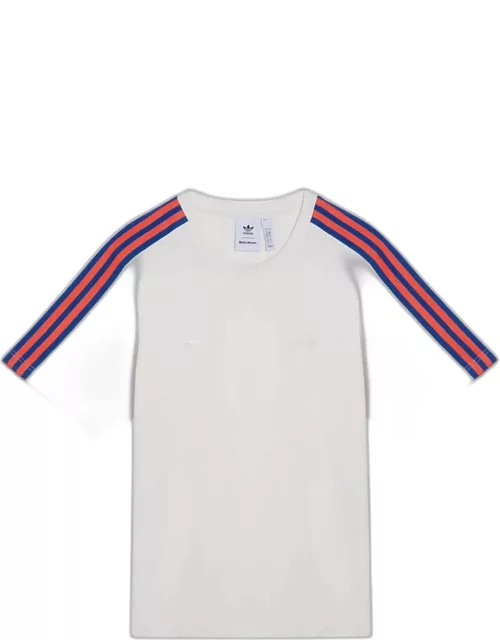 White cotton T-shirt with stripe