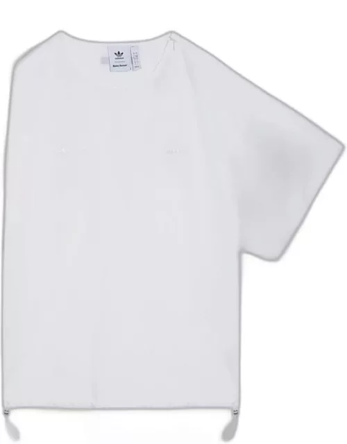 White cotton T-shirt with drawstring