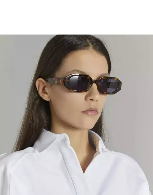 The Attico Irene Angular Sunglasses in Tortoiseshel