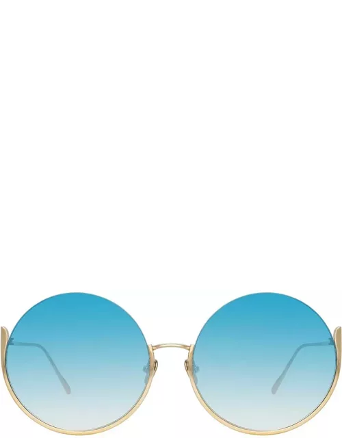 Olivia Round Sunglasses in Light Gold
