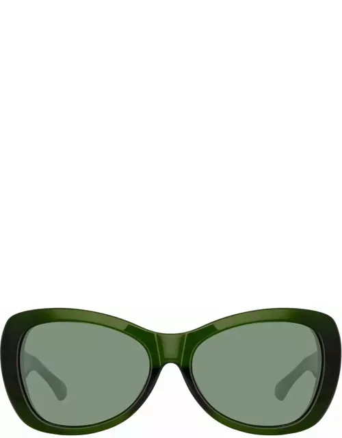 Dries Van Noten 195 Round Sunglasses in Green