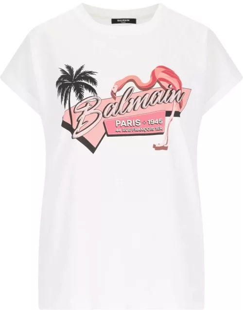 Balmain 'Fenicottero Rosa' T-Shirt