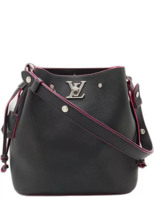 Louis Vuitton Noir Leather Lockme Bucket Bag