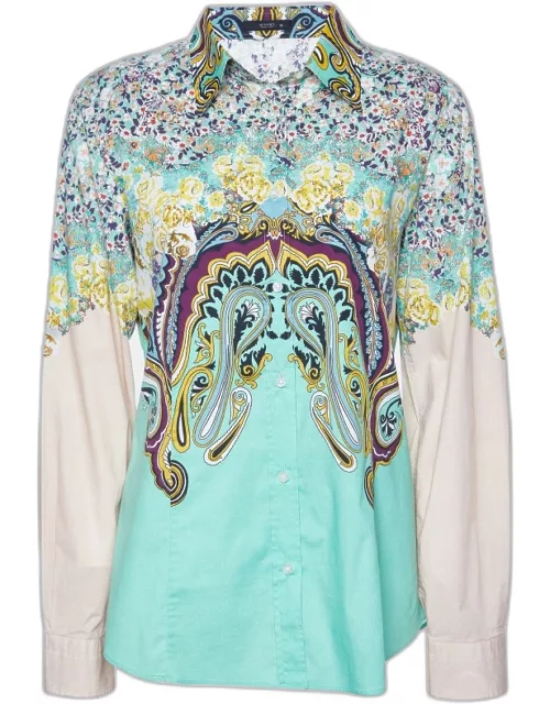 Etro Multicolor Floral Print Cotton Shirt