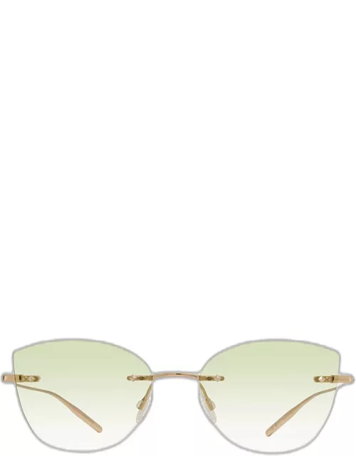 Brandy Rimless Mint Titanium Cat-Eye Sunglasse