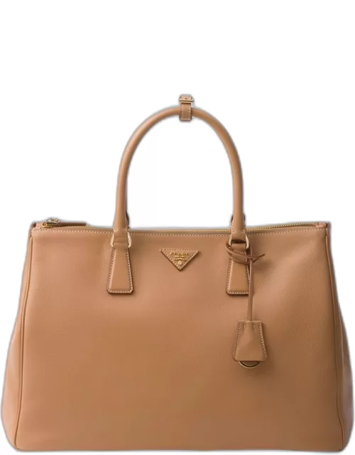 Galleria Grain Leather Top-Handle Bag