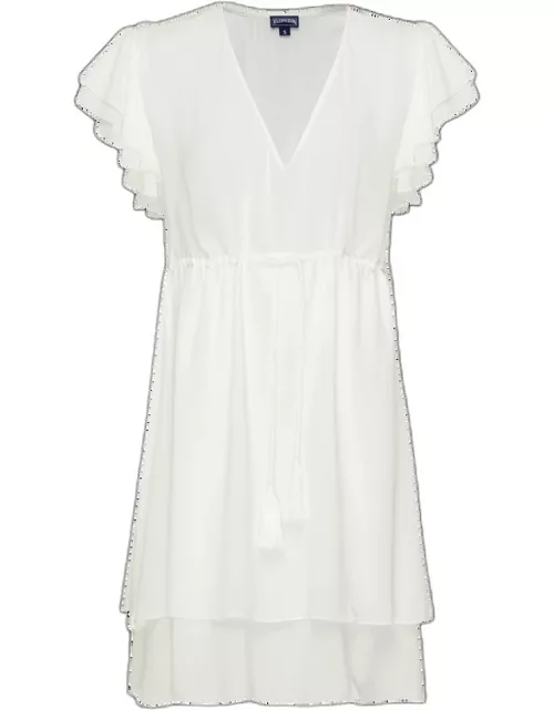 Women Viscose Fluid Dress Solid - Dress - Bilha - White