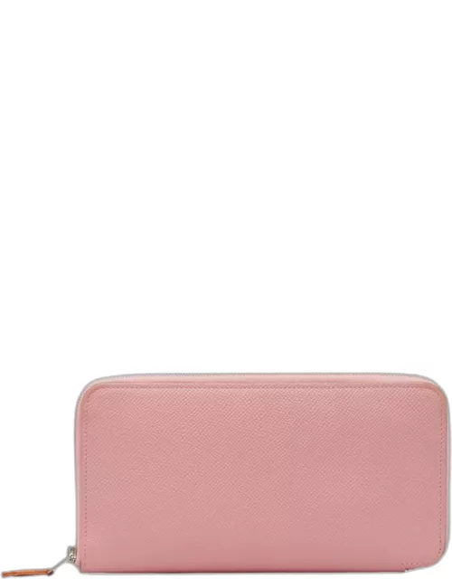 Hermes Pink Leather Epsom Leather Azap Classic Wallet