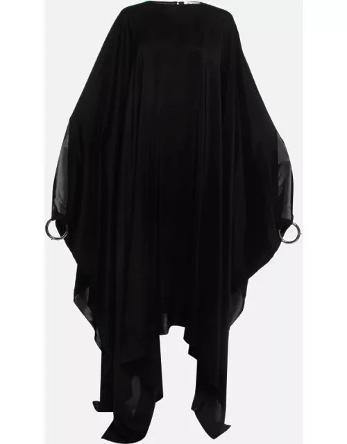 Alaia Black Silk Metal Bangle Detailed Kaftan Dress