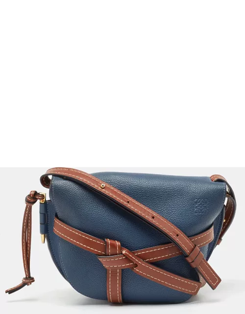 Loewe Blue/Brown Leather Gate Shoulder Bag