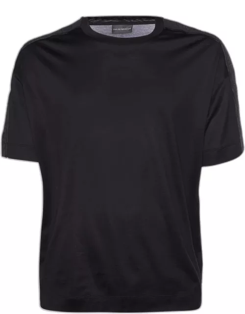 Emporio Armani Black Jersey Logo Tape Detail T-Shirt