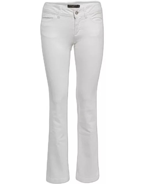 Dolce & Gabbana White Denim Flared Jeans S Waist 25"