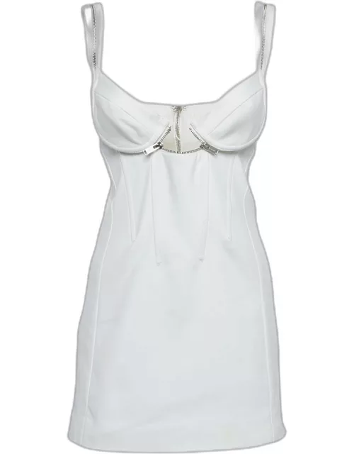 Dion Lee White Cotton Zip Detailed Mini Dress