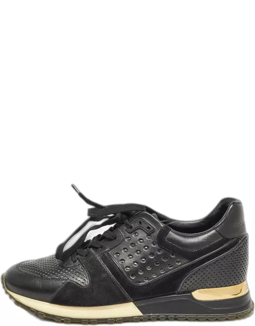 Louis Vuitton Black Leather and Suede Run Away Sneaker