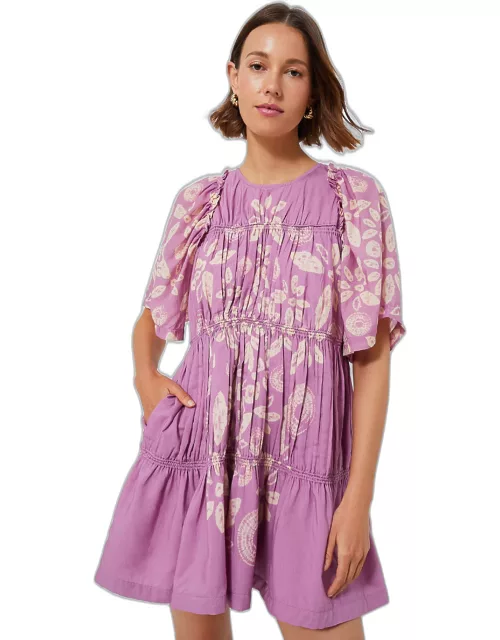 Lilac Thea Tie Dye Print Short Sleeve Dres