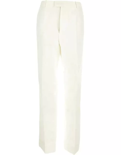Bottega Veneta Straight-leg Trousers In Textured Cotton