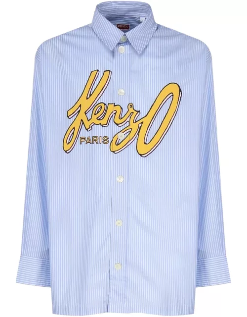 Kenzo Cotton Shirt With Stylized Logo