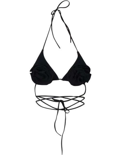 Magda Butrym Triangle Bikini Top With Floral Strap