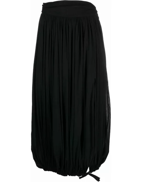 Philosophy di Lorenzo Serafini Black Pleated Puffball Midi Skirt