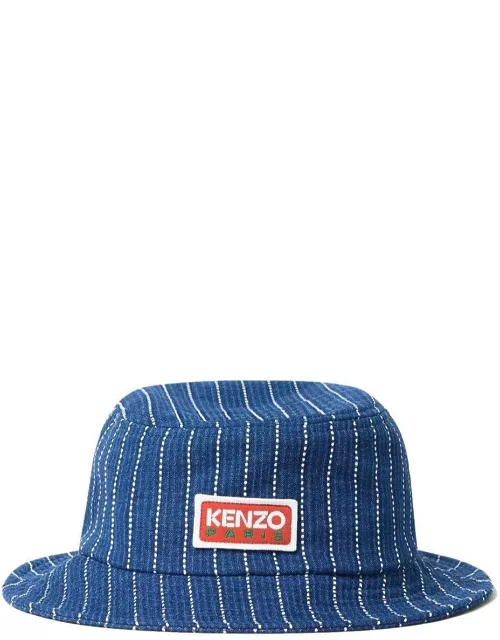Kenzo Logo Patch Stripe Detailed Bucket Hat