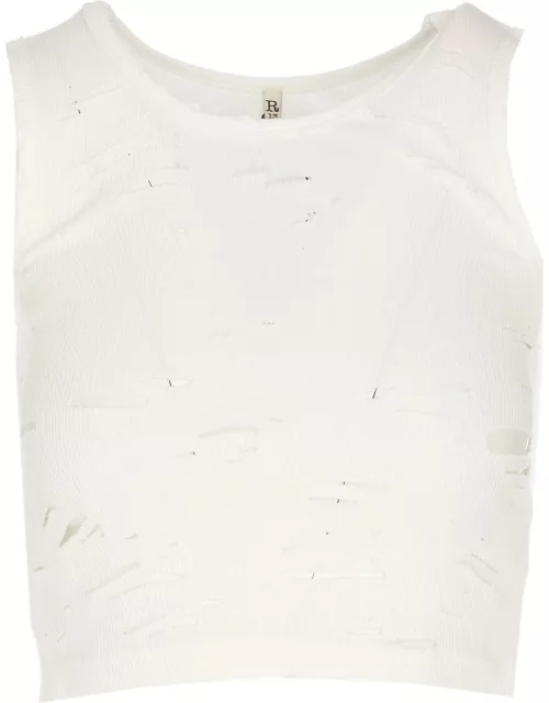 R13 Destroyed Cropped Tank Top