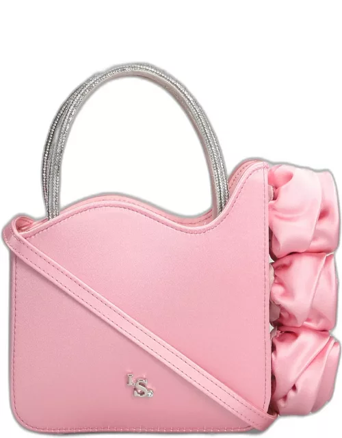 Le Silla Rose Shoulder Bag In Rose-pink Satin