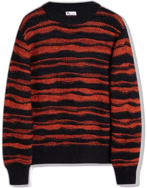 doppiaa Aabuk Round-necked Striped Sweater