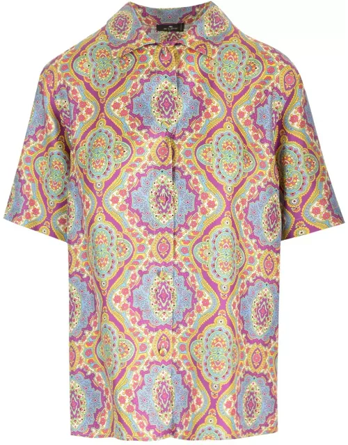 Etro Multicoloured Printed Silk Shirt