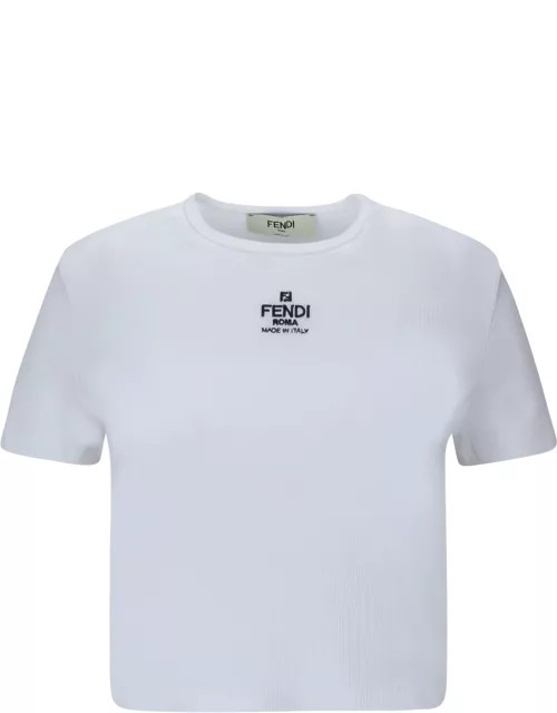Fendi Logo Cotton T-shirt