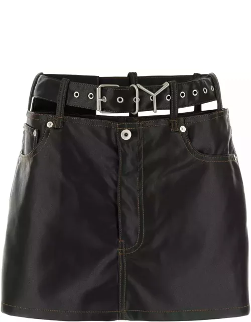 Y/Project Black Denim Mini Skirt