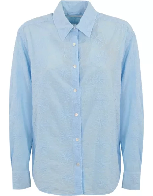 MC2 Saint Barth Meredith Shirt In Broderie Anglaise Cotton
