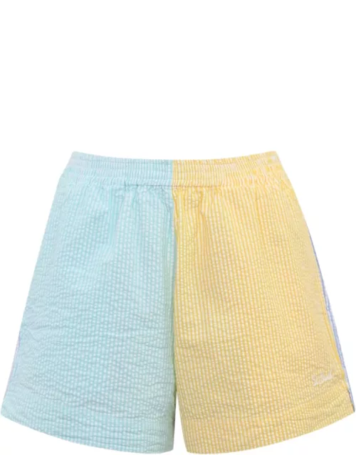 MC2 Saint Barth Meave Shorts In Seersucker Cotton