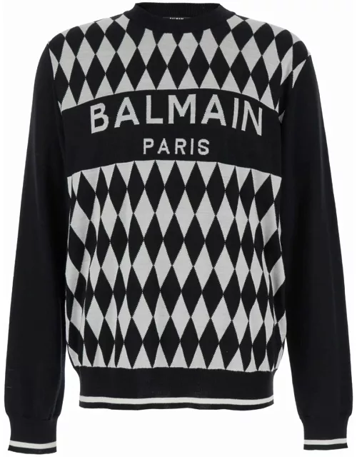 Balmain Diamond Logo Jacquard Sweater