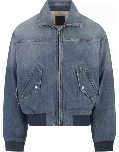 Givenchy Medium Blue Denim Bomber Jacket