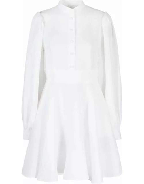 Eleventy Short White Dress With Long Sleeve