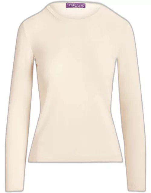 Crewneck Long-Sleeve Cashmere Sweater