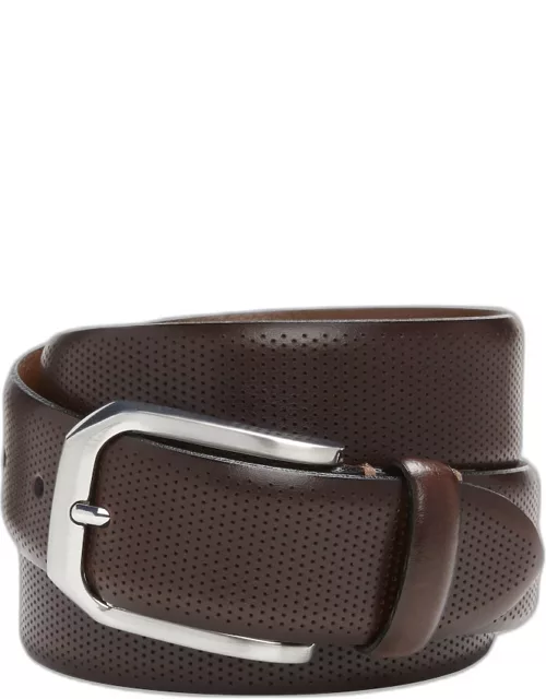 JoS. A. Bank Men's Johnston & Murphy Micro Perforated Leather Belt, Burgundy