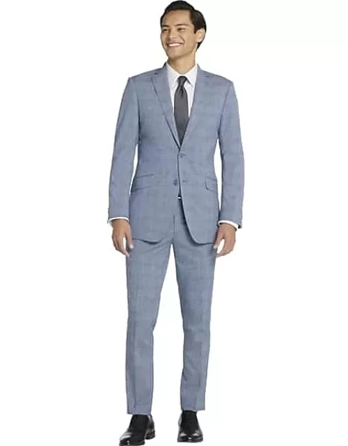 Wilke-Rodriguez Men's Slim Fit Plaid Suit Blue Plaid