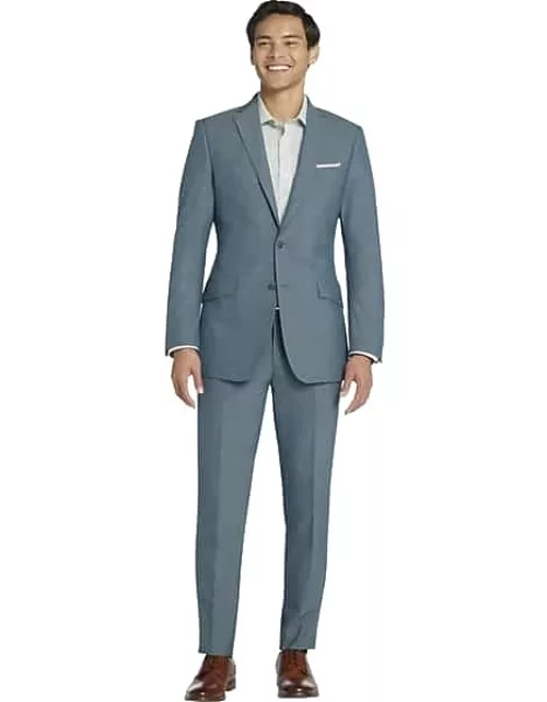 Wilke-Rodriguez Big & Tall Men's Slim Fit Suit Teal/Gray